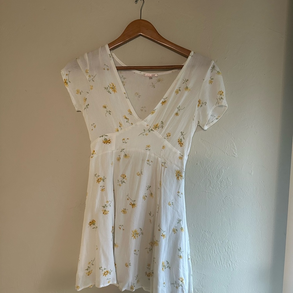 PacSun White and Yellow Floral Mini Dress